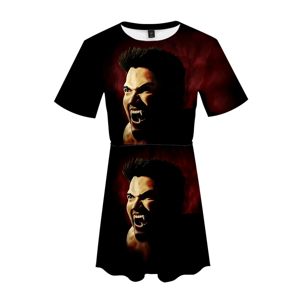 Derek hale/костюм с короткой юбкой,, 2 футболки с короткими рукавами и короткая юбка, костюм из двух предметов, высокое качество, повседневные комплекты одежды Derek hale