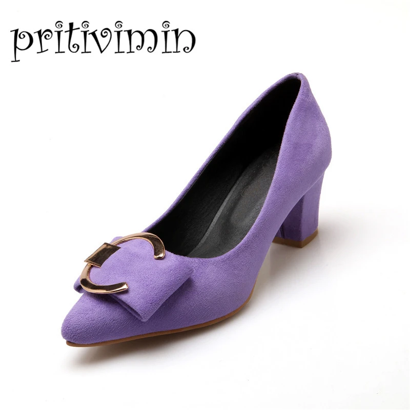 lavender block heels