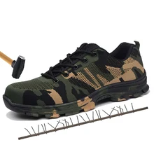 Мужская Уличная защитная обувь со стальным носком, большие размеры 47,48, мужская обувь из дышащей стали с защитой от проколов, для работы(China)