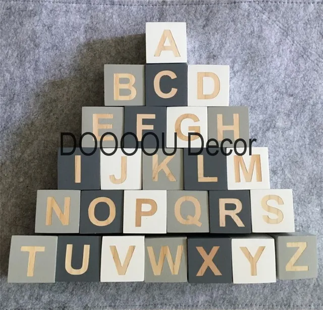 Nordic Style Wooden Alphabet Letters Building Blocks For Nursery Nordic Style Wooden Alphabet Letters Building Blocks For Nursery Bedroom Photo Shoot Decor Newborn Keepsake Gift