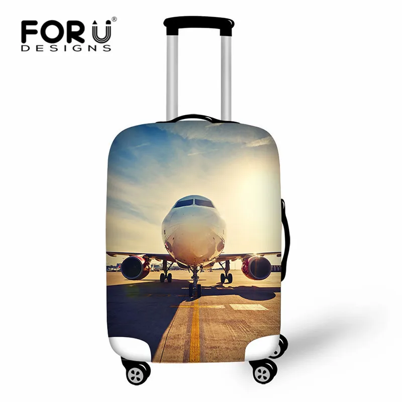 FORUDESIGNS/Дорожный Эластичный Защитный чехол на молнии с принтом самолета для