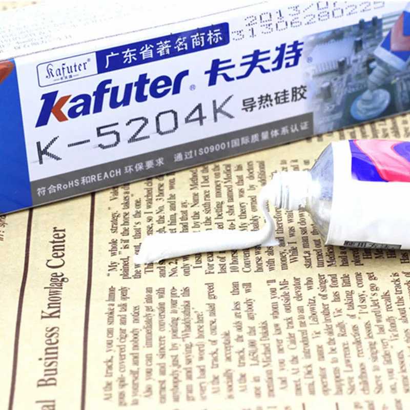 Новый Kafuter 80 г k-5204k светодиодный теплопроводностью Силиконовые Процессор монтажный клей быстросохнущие тепловой кремнезема излечим