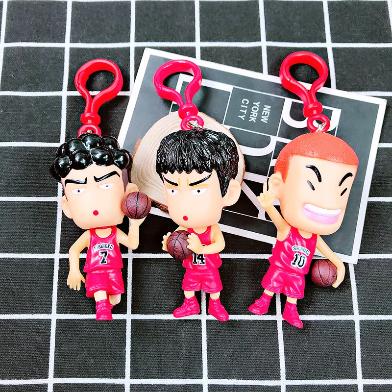 

Cartoon Slam Dunk Key Pendant Sakuragi Flower Road Anime Rukawa Maple Basketball DIY Keychain