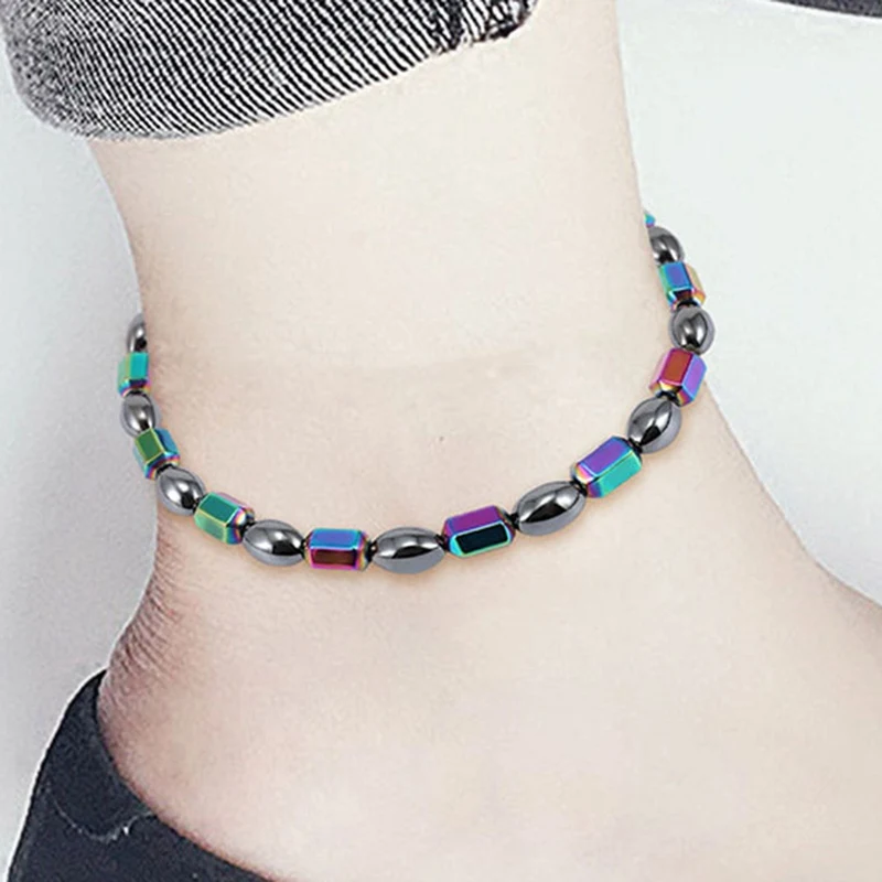 Weight Loss Magnet Anklet Colorful Stone Magnetic Therapy Bracelet Anklet Weight Loss Product Slimming Health Care jewelry