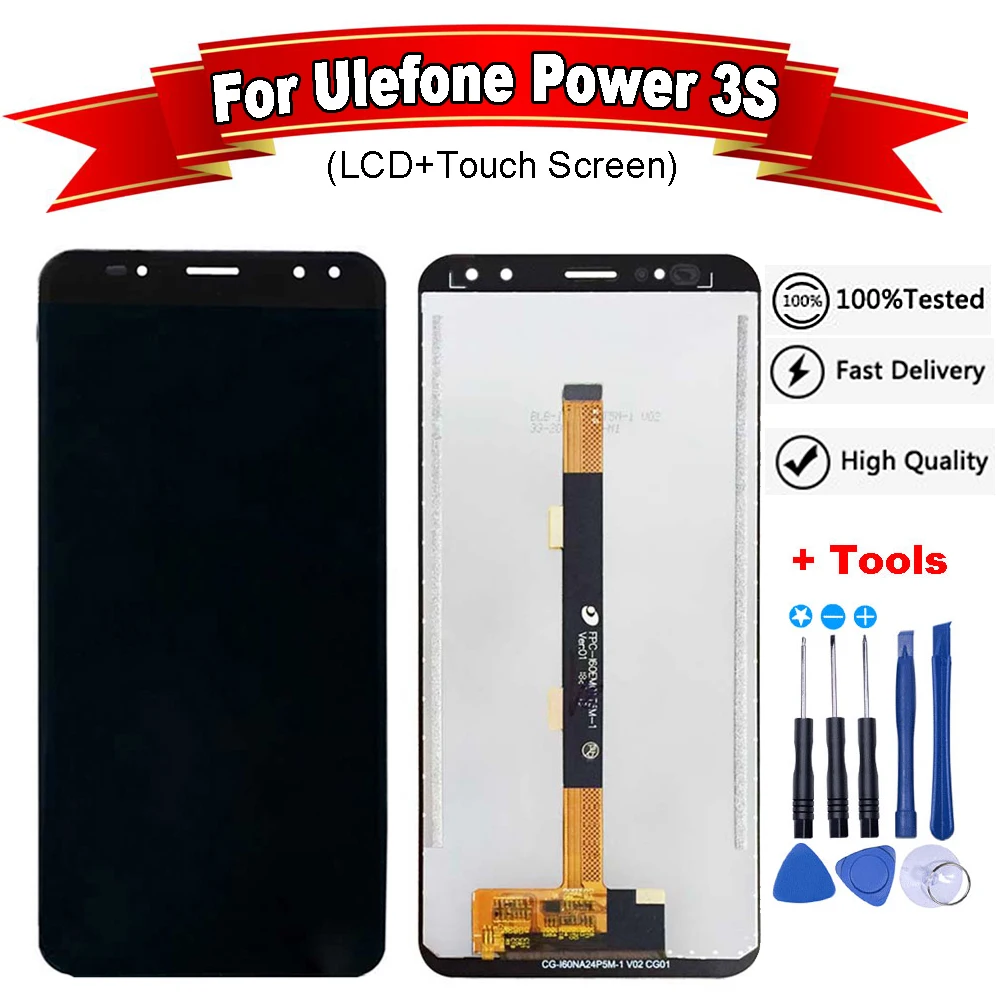 

For Ulefone Power 3S LCD Screen Touch Screen LCD Display Replacement Parts for Ulefone Power 3S with Disassemble Tools