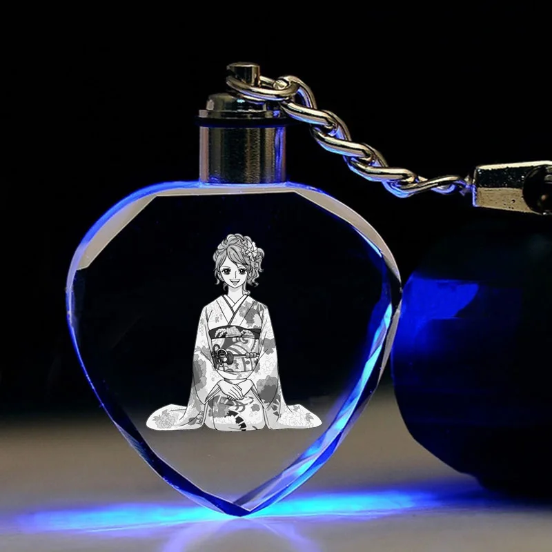 Аниме одна деталь брелок Луффи Ло Тони Чоппер Зоро Нами Боа Хэнкок Usopp в форме сердца кристалл брелок милый забавный мультфильм