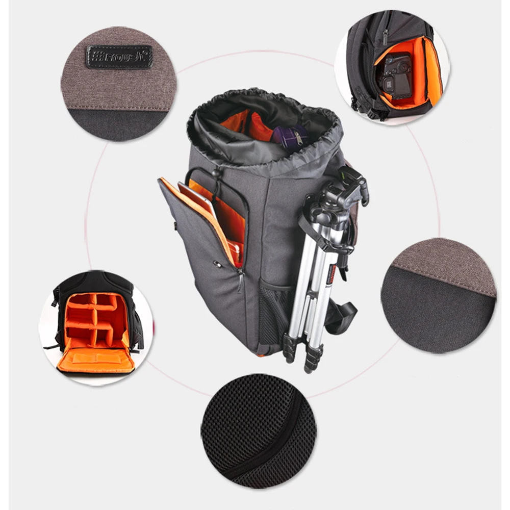 

Colorful Waterproof Large Capacity Shockproof Shoulders Camera Lens Backpacks Universal Camera Travel Bag with Water-resistance