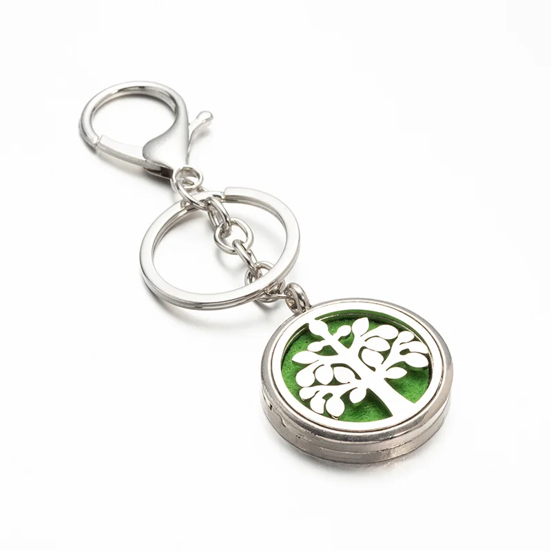 

Aromatherapy life Tree Keychain Jewelry Pattern Hollow Aroma Perfume Locket Keychain Hook Floating Hook Keychain A123 -1