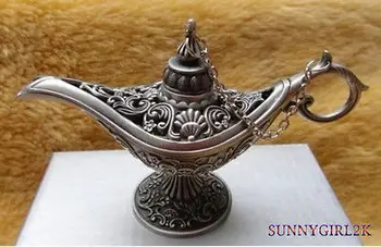 

Retro toys children Genie Oil Lamp Genie Oil Russian tea Pot Al--addin Pakistan lamp Decoration Silver