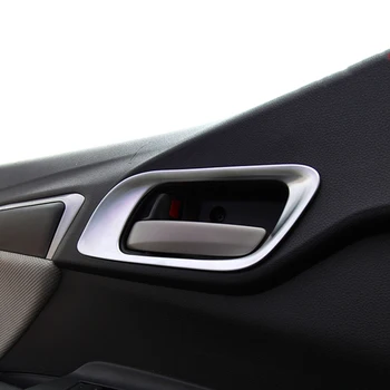 

Accessories For Honda Fit Jazz 2014 2015 ABS Chrome Inner Door Handle Bowl Frame Decorative Cover Trims Interior Moulding 4Pcs
