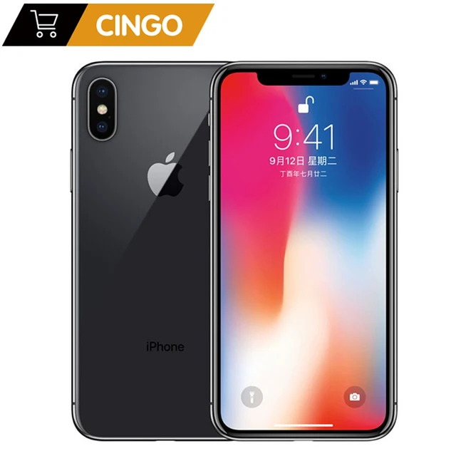 Apple original iphone x face id 64gb/256gb rom 3gb ram 12mp hexa núcleo ios a11 5.8 polegada câmera traseira dupla 4g lte desbloquear iphone x 1