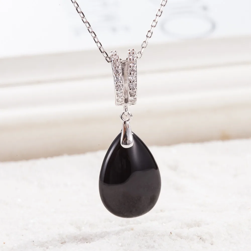 Подвеска из серебра 925 пробы с черным агатом серебра|pendant with stone|pendant 925pendant jewelry |