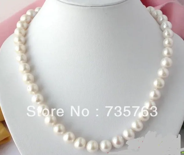 

xiuli 00668 AAA++ 12MM WHITE ROUND CULTURED PEARL NECKLACE 14KGP