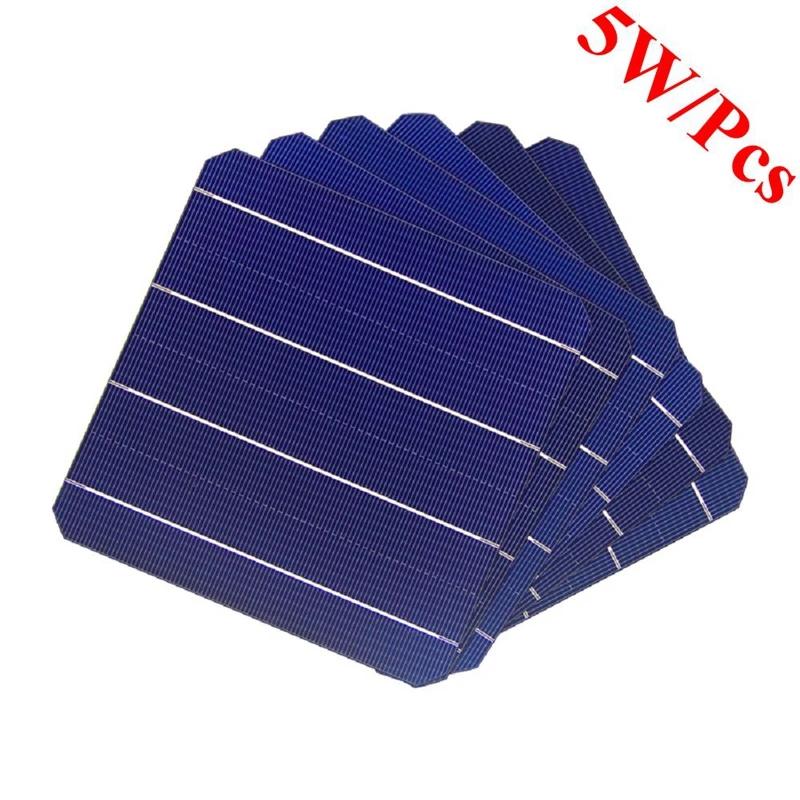 20 Pcs 5W Mono Solar Cells 156 x 156mm For DIY Monocrystalline Solar Panel