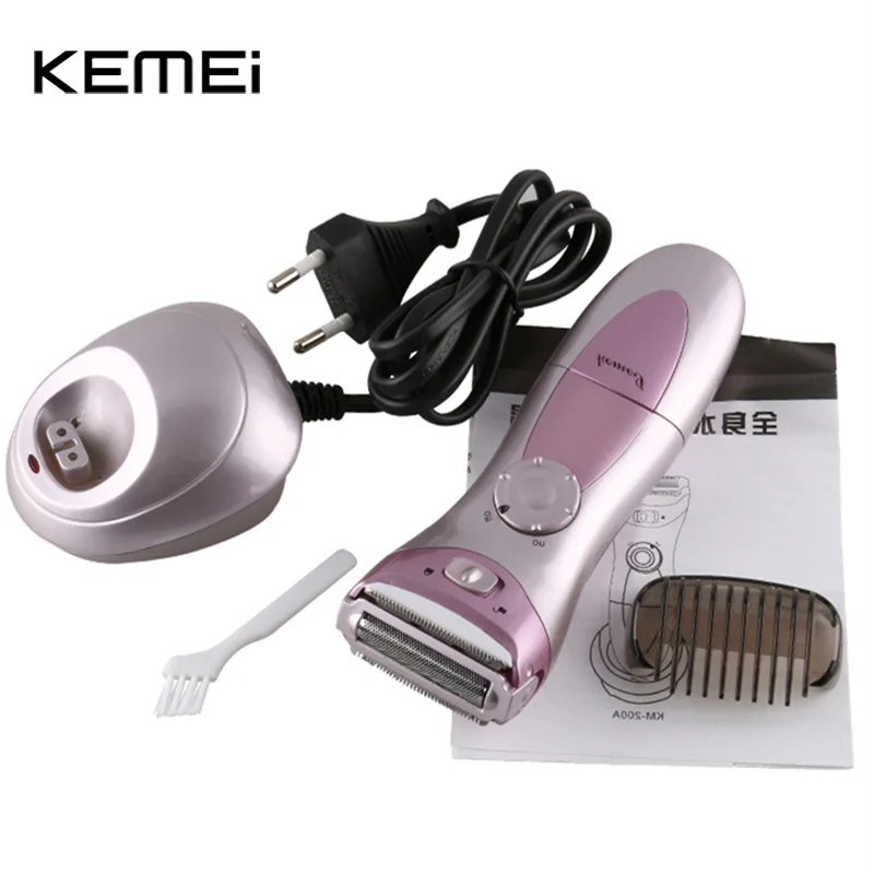 

Original Kemei Women Electric Shaver trimmer Rechargeable washable Lady Hair Body Hair Trimmer Shave Wool Removal Device