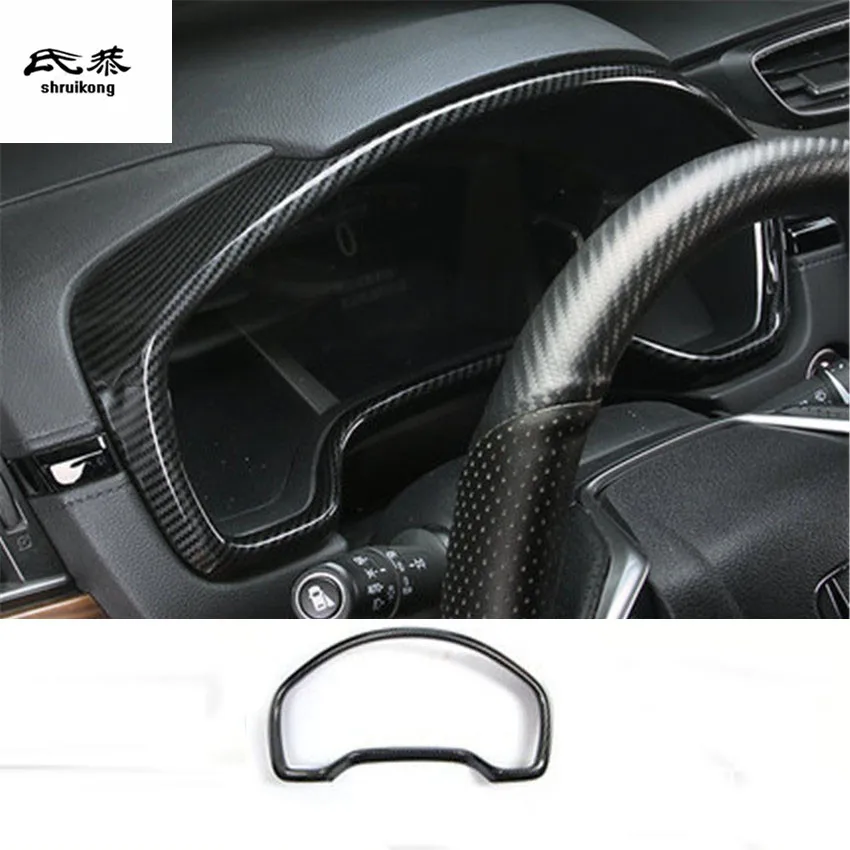 

1pc Car sticker ABS carbon finber grain Car dashboard decoration cover for 2017-2019 HONDA CR-V CRV CR V MK5 car accessories