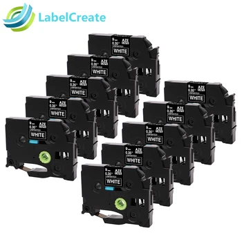 

10 Packs Compatible for Brother P-touch TZe-325 9mm White on Black for Brother P touch Label Printers Label Maker Typewriter