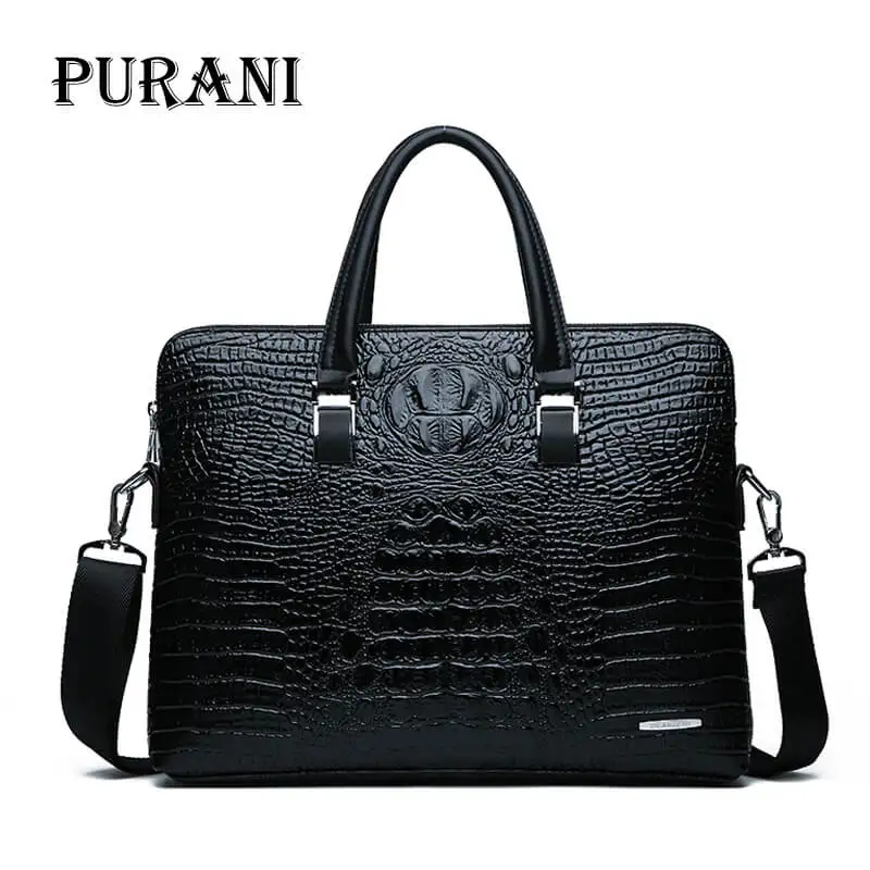 

Men Briefcases Leather Crocodile Pattern Messenger Shoulder Bag Handbags Male Business Brand Briefcases Casual Men Laptop Bag
