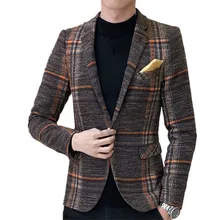Модный мужской повседневный бутик деловой костюм/мужской клетчатый пиджак с узором "гусиная лапка"