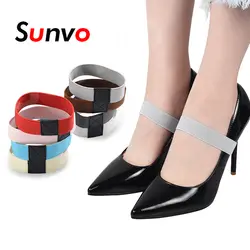 Sunvo цветной эластичная обувь ремешок для проведения свободные обувь на высоком каблуке модные удобные без галстука шнурки аксессуар 2 см