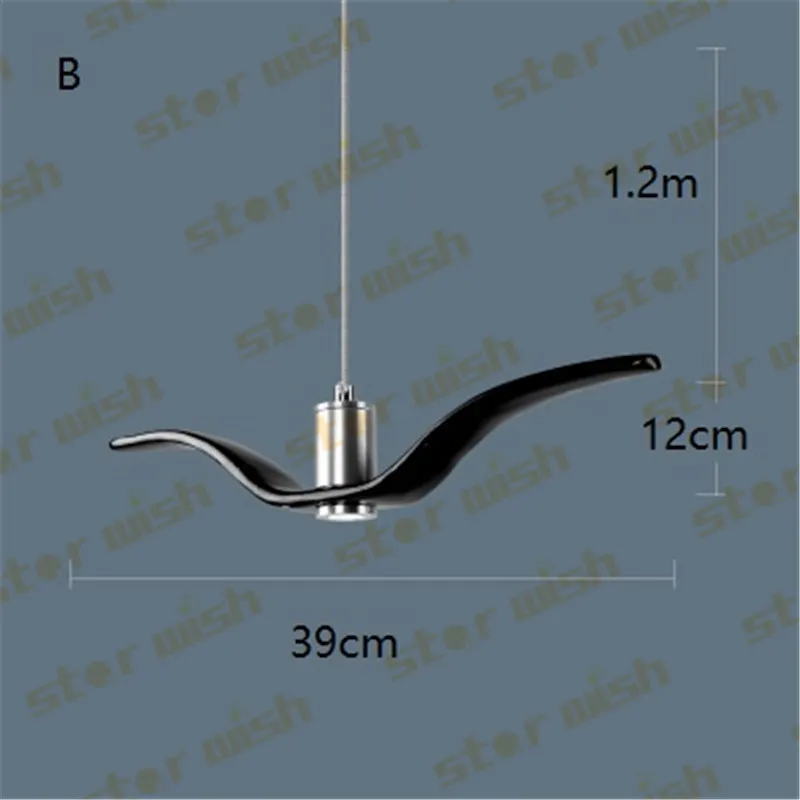 Чайка птица подвесные светильники Смола Brokis ночные птицы силуэт небо свобода птица DIY подвесной светильник освещения 110v 220v - Цвет абажура: black B