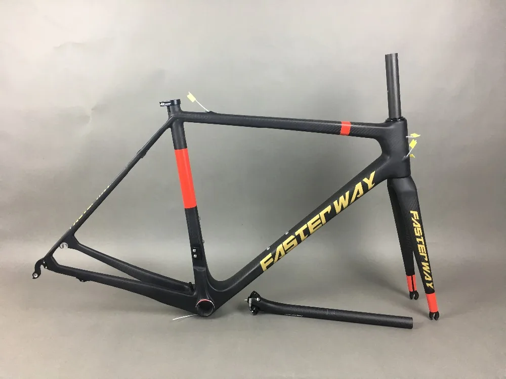 Perfect classic design FASTERWAY PRO full black with no logo carbon road bike frameset:carbon Frame+Seatpost+Fork+Clamp+Headset,free ems 101