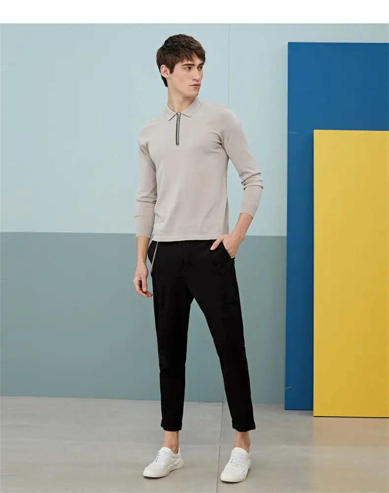 MuLS Luxury Mulberry Silk Polo Shirt Men Spring Knit Half Zipper Polos Shirt Male Quality Real Silk Long Sleeve Soft Comfortable 3