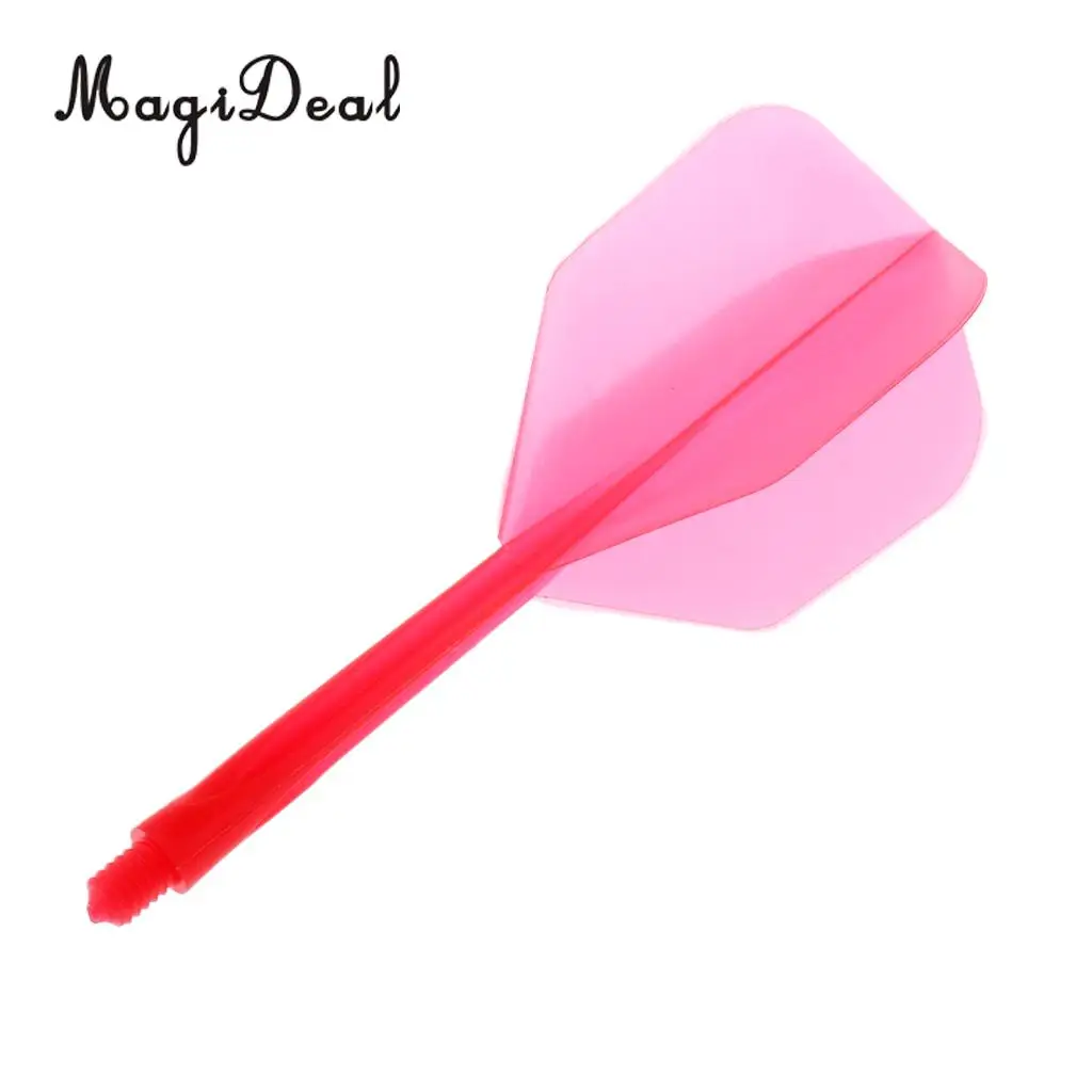 MagiDeal High Quality 12x Transparent 2BA Thread Dart Shafts & Dart Flights Connection Red & Blue
