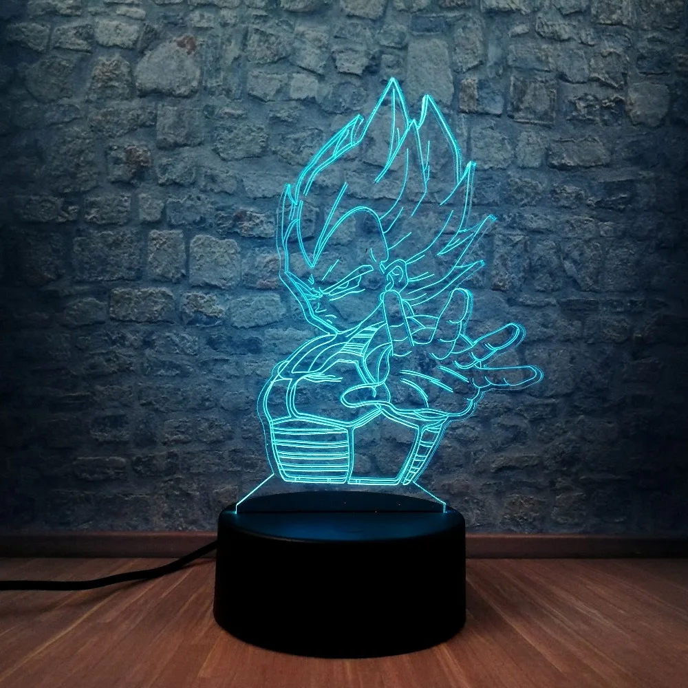 Хит продаж Seven Dragon Ball Vegeta Super Hero 3D Светодиодная лампа RGB светильник 7 цветов Ночной