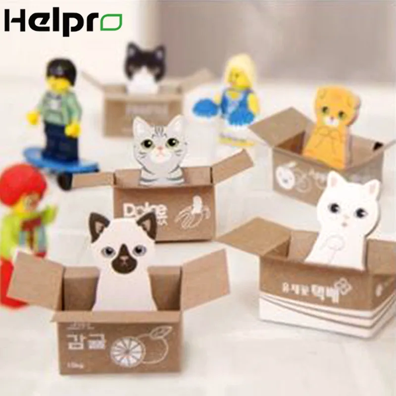 Helpro 3D Kawaii Cat в сборе Липкие заметки офисные украшают стикеры школьные