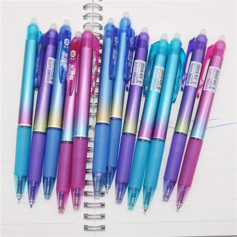 Wholesale 48 Pcs/lot erasable refill ballpoint pen 0.5mm Bright and colorful press ballpoint pen