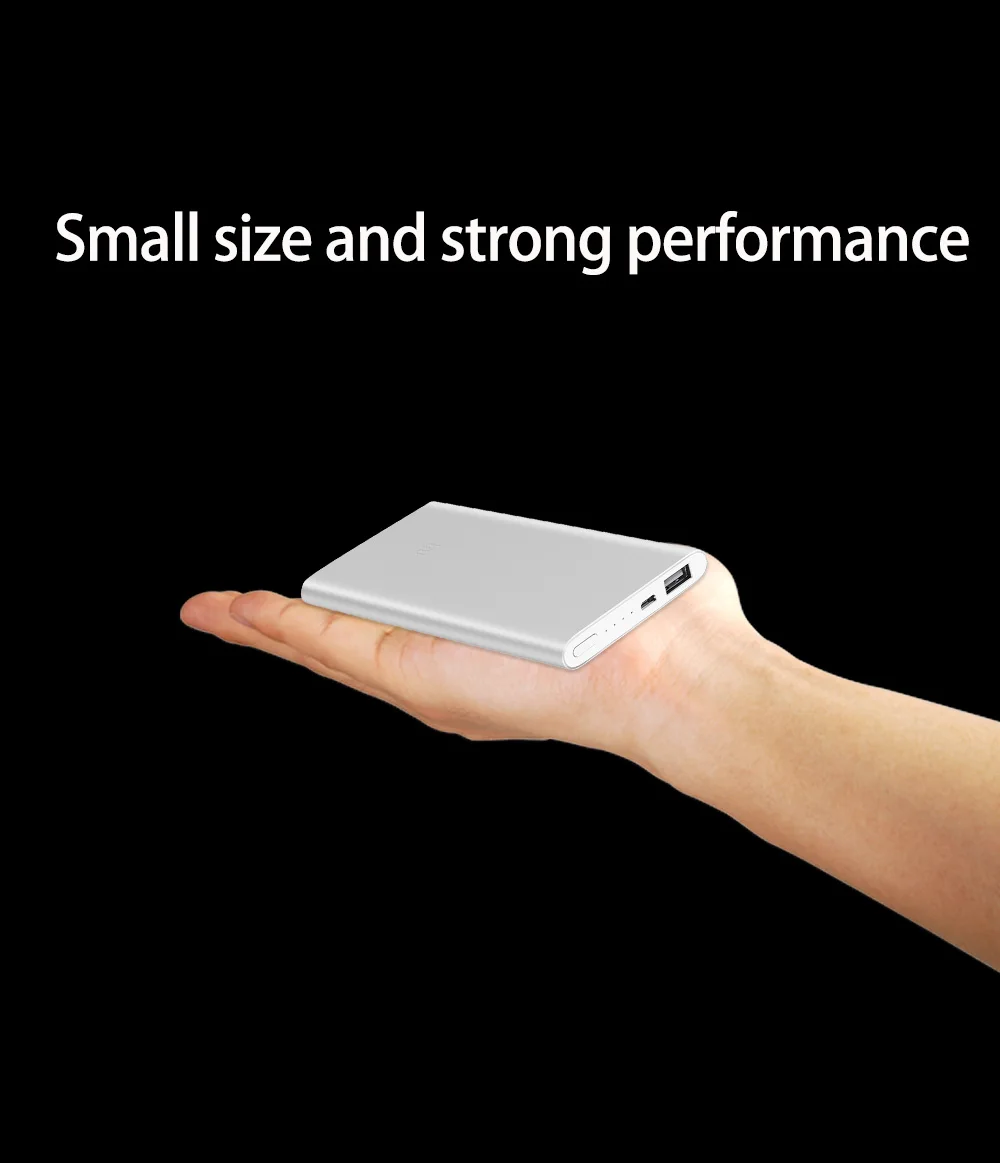Xiaomi power Bank 2 5000 мАч портативное зарядное устройство из металлического сплава ультра тонкий внешний аккумулятор быстрая зарядка для телефонов iPhone huawei samsung