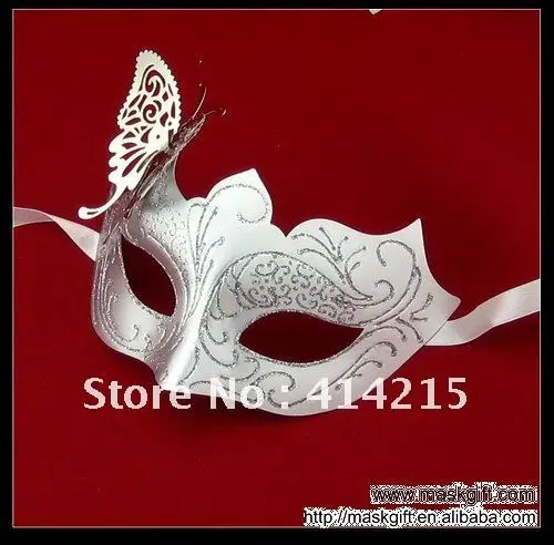 Бабочка Свадебный деко маскарад маска белый серебро Sexy Lady пользу венецианские маски оптом
