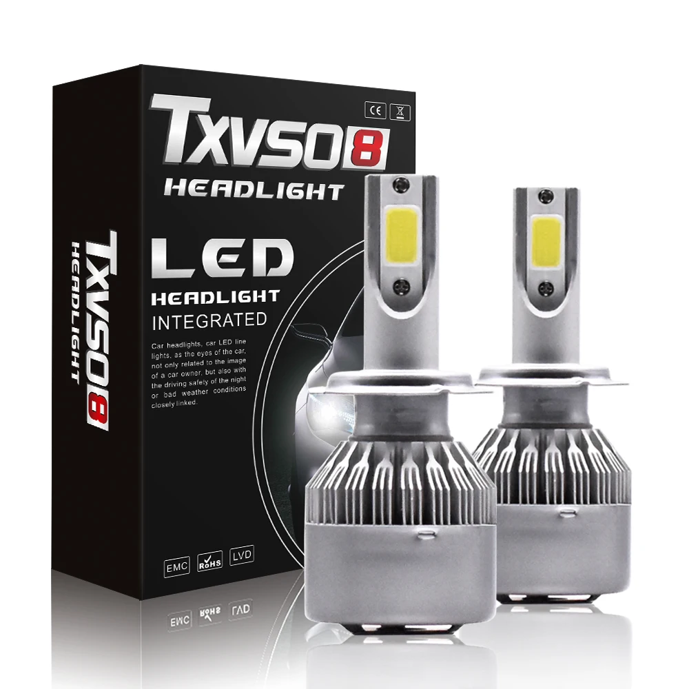

2PCS T2 H7 LED Car Headlight H4 LED Bulbs H1 H3 9005 HB3 9006 HB4 H8 H9 H11 110W 26000LM 6000K LED Lamp Headlight Bulbs Lamp