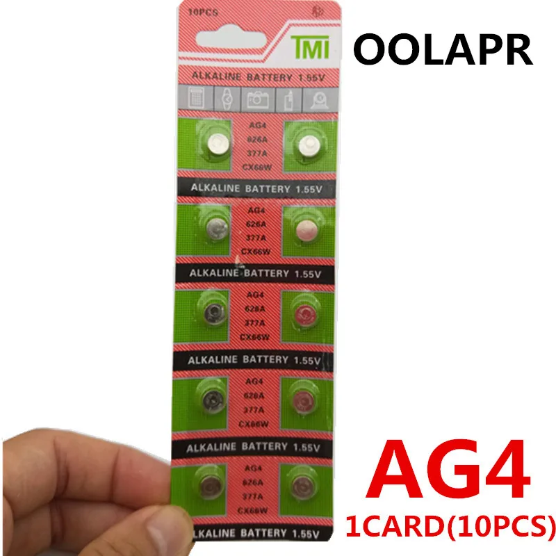 

TOP SELLING OOLAPR 10PCS AG4 Button Cell Batteries 1.55V LR626 LR66 377 SR626SW 177 Cell Watch Toys Remote Camera Wholesales