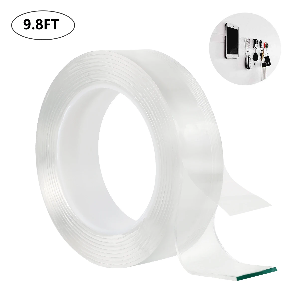 

Hoomall 1/2/3/5m Double-Sided Strong Adhesive Traceless Tape Reusable Removable Sticker Anti Slip Washable Disks Tie Glue