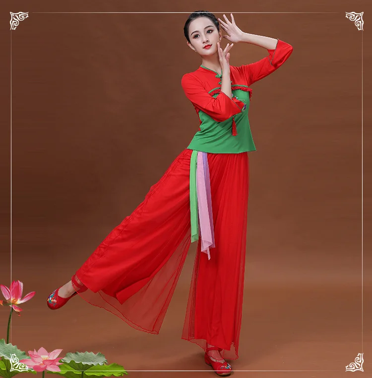 

Chinese Costume 2019 New Square Dance Costume Suit Female Middle-aged Classical Dance Costume Stage Costume Large Size M-6xl