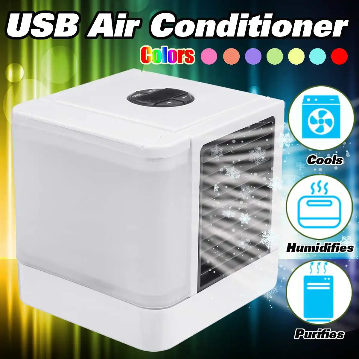 

USB Digital Mini Portable Air cooler Office USB Charging Air Conditioner Desktop Air Cooling Fan Air Cooler Fan for Office Home
