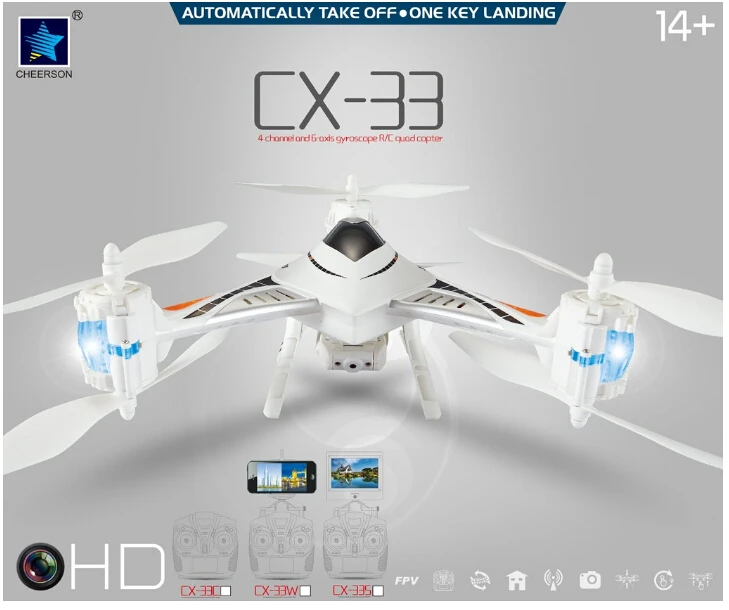

Cheerson CX-33C CX33C 720P HD Camera 2.4G 4CH 6-axis High Hold Mode RC Tricopter