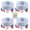 ANNKE 4 pcs Packed White/Black color 30M /100 Feet BNC DC Plug Video Power Cable CCTV Camera DVR Security Surveillance System 2