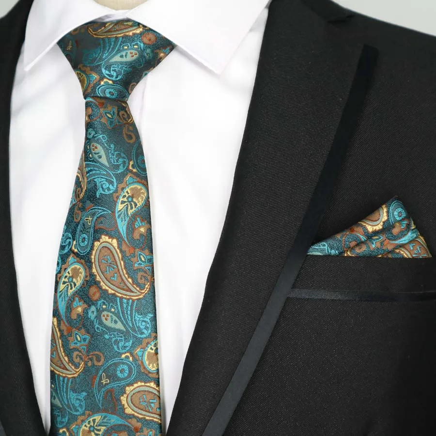 61 цвет, различные мужские галстуки, классические, полиэфирные, шелковые, вечерние, свадебные, цветочные галстуки в полоску комплекты носовых платков, карманные, квадратные Галстуки, набор - Цвет: T-148