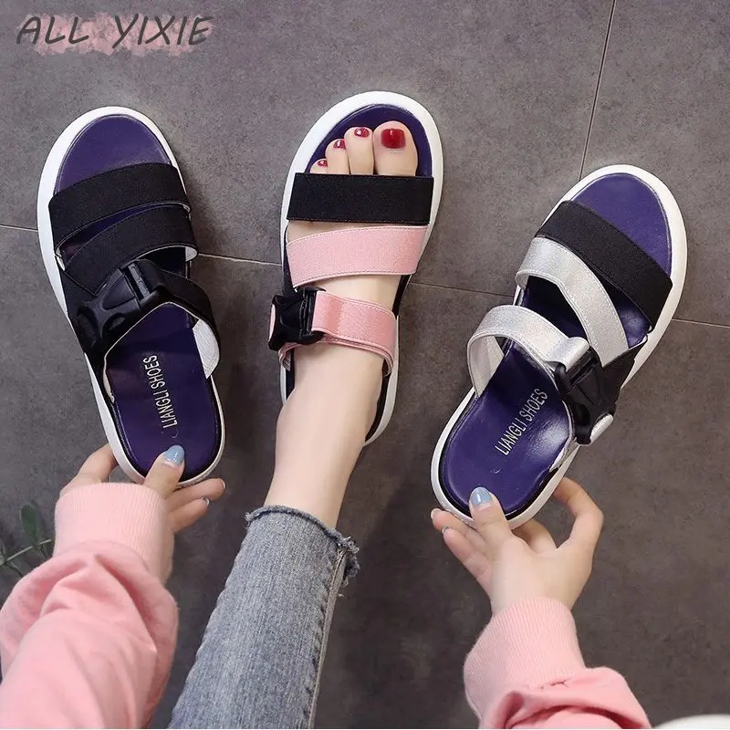 Женские слиперы на плоской подошве ALL YIXIE белые розовые Слиперы для отдыха лето