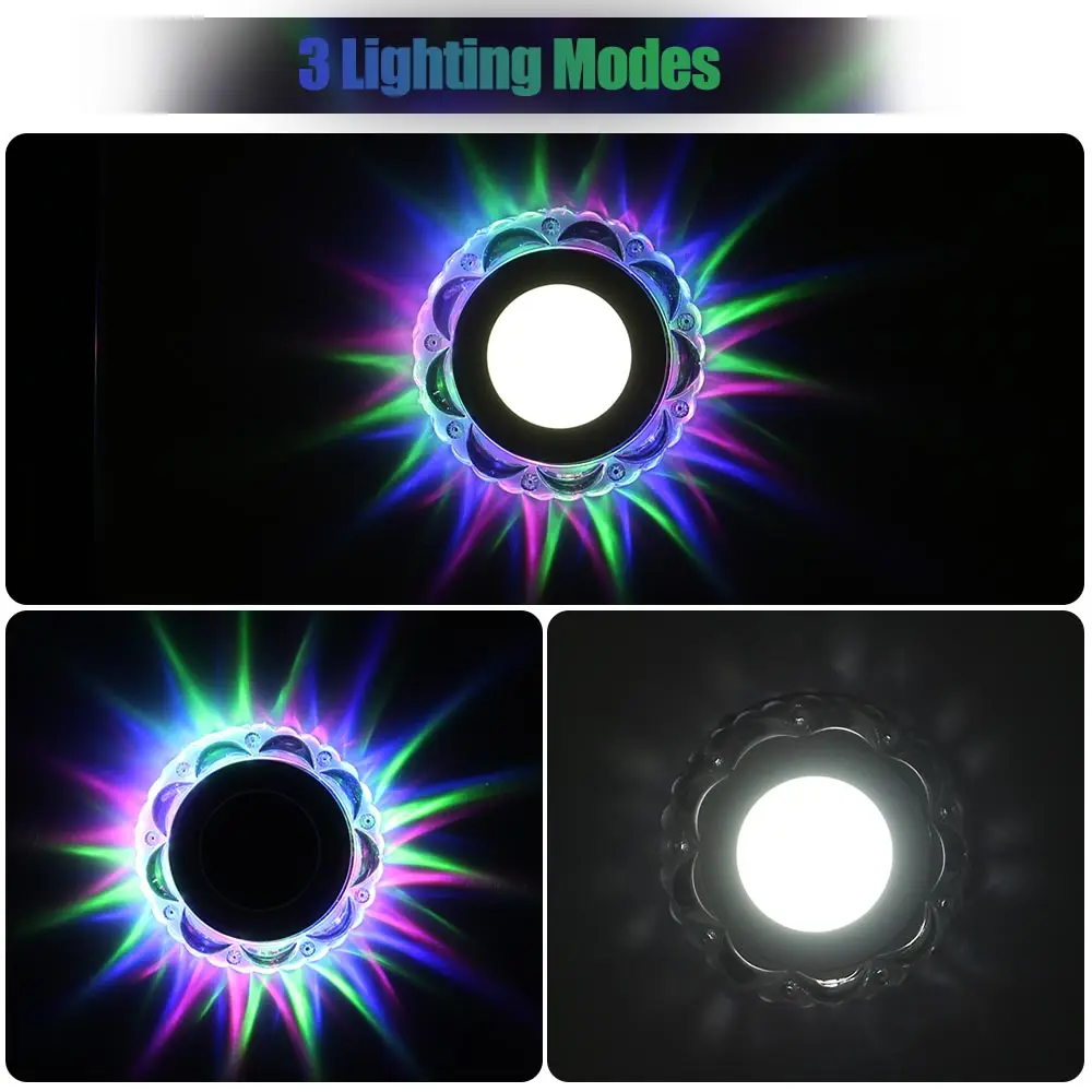  Modern LED Crystal Recessed Ceiling Light 5W Circular Mini down Lamp 85-220V Luminarias 3 Modes Lig - 33003803235