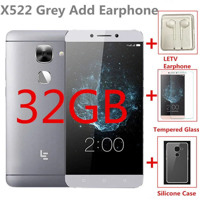 LeEco Letv S3 X522 Le2 X526 X520 3 ГБ ОЗУ 32 ГБ/64 ГБ Snapdragon 652 смартфон 5,5 дюймов Восьмиядерный 3000 мАч 4G мобильный телефон - Цвет: X522 Grey Add earpho