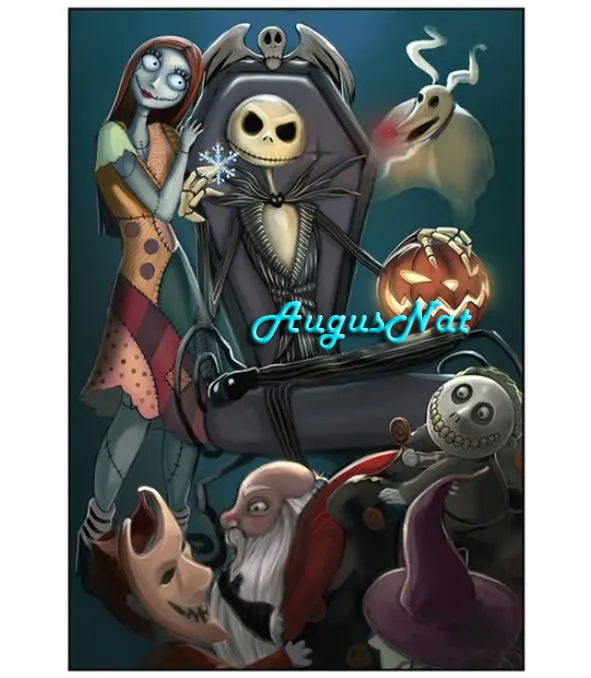 nightmare before christmas diamond painting full square skull wall art