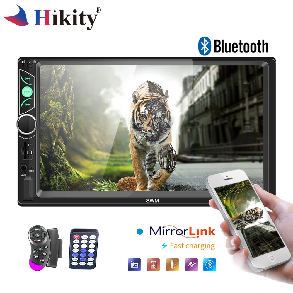 

Hikity 2 Din 7"HD Car radio Bluetooth Touch Screen Autoradio MP5 TF USB FM Radio Car Multimedia Player Auto stereo Backup camera