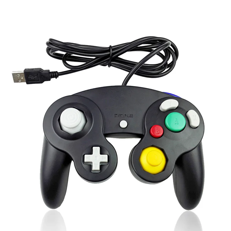 Для Gamecube PC USB проводной контроллер Джойстик для nintendo геймпады для NGC GC для MAC геймпад для компьютера - Цвет: Black