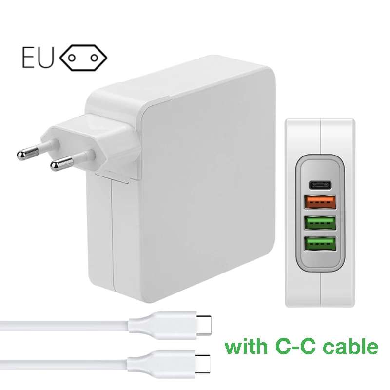 45 Вт 29 Вт 18 Вт usb type C PD QC3.0 4 порта быстрое зарядное устройство адаптер питания ноутбука Для Macbook Pro Air hp lenovo Asus Xiaomi 13,3 Matebook - Цвет: EU Plug