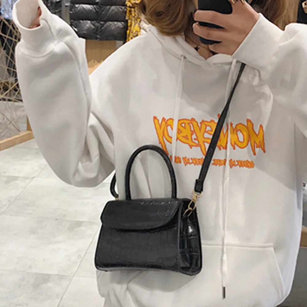 

Fashion Women Simple Solid Color Polyester Shoulder Bags Messenger Hasp Phone Bag with Button Bolso Bandolera Mujer HW
