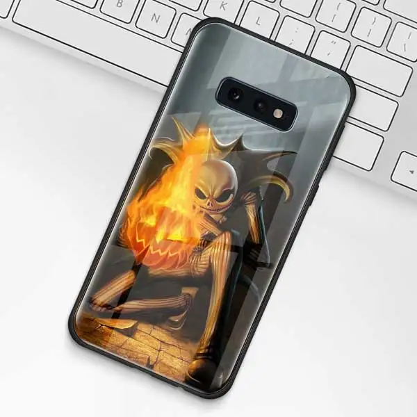 Чехол из закаленного стекла Jack Skellington Before Christmas для samsung Galaxy S10 S10e S9 S8 S10 Plus Note 9 A50 A30 - Цвет: 001